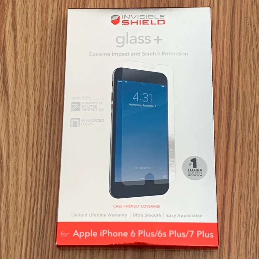 Zagg Invisible Shield Glass+ Impact & Scratch Screen Protector iPhone 6+/6s+/7+